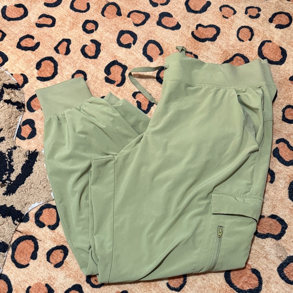 Light Green Cargo Jogger Pants